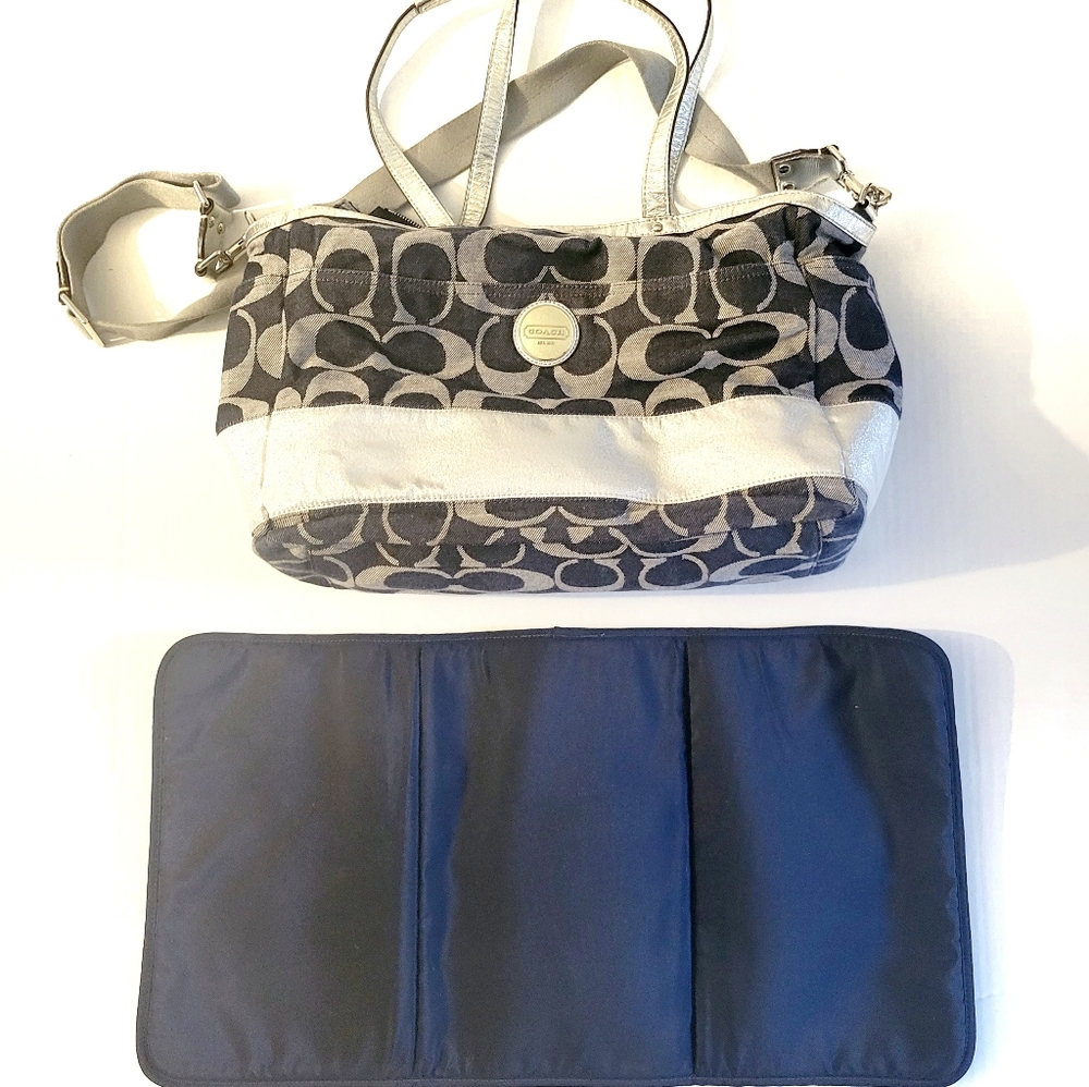 COACH Denim and Silver Diaper Bag - Picture 3 of 14